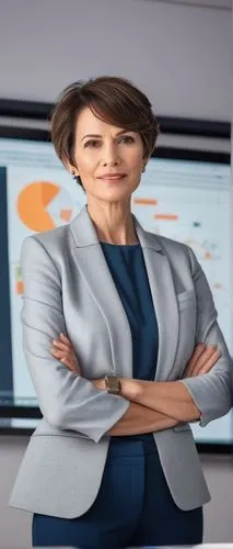 Modern online classroom, e-learning platform, mature lady instructor, stylish short hair, minimal makeup, elegant blouse, formal pantsuit, standing in front of a digital whiteboard, lecturing on archi