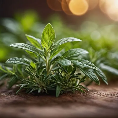 herbs macro shot,some plants sitting on the ground and some blurry lights,summer savory,stevia,garden herbs,tarragon,longjing,oregano,Photography,General,Commercial