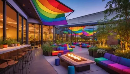 outdoor dining,andaz,yotel,gsa,roof terrace,roof garden,outfest,gansevoort,gay pride,lgbti,glbt,winebow,lgbtq,worldpride,rainbow color balloons,beer garden,beverly hills hotel,bizinsider,colorful light,colorful flags,Conceptual Art,Daily,Daily 33