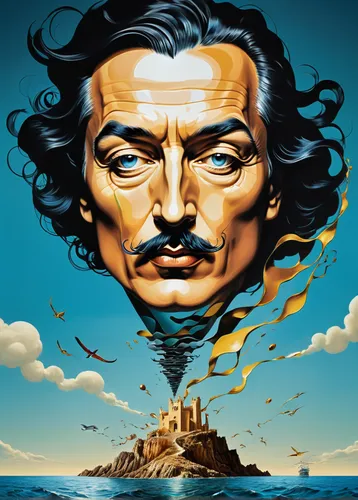 el salvador dali,dali,alghero,baron munchausen,italian poster,the wind from the sea,sand art,gone with the wind,poseidon god face,corsica,manarola,leibniz,adobe illustrator,man at the sea,achille,caravel,ulysses,el golfo,kings landing,sea god,Unique,Design,Logo Design