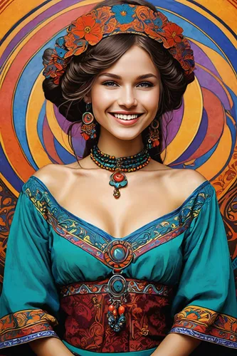 peruvian women,gipsy,gypsy soul,argan,gypsy,orientalism,russian folk style,miss circassian,hispanic,ethnic design,persian,boho art,arab,hippie fabric,portrait background,indian woman,southwestern,a charming woman,girl in cloth,psychedelic art,Illustration,Black and White,Black and White 21