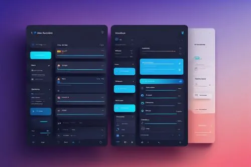 Modern application design, MVC architecture, desktop app, windows 10, flat design, minimalistic interface, white background, blue accents, clean typography, sans-serif font, navigation menu, hamburger