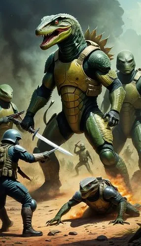 tmnt,silurian,turtles,lizardmen,mogadorians,avp,krakus,tortugas,lizardfolk,turok,trachemys,crago,basilisks,spartans,skinks,dinobot,patrols,iguanas,storm troops,patrol,Illustration,Realistic Fantasy,Realistic Fantasy 18