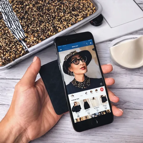 Stay connected with your followers and share your journey on Instagram online.,cyber monday social media post,icon instagram,facebook pixel,birce akalay,woman holding a smartphone,instant camera,black