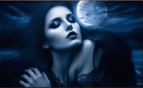 Moonlit Serenity by the Sea ,Passion Sexy Painting ,Naked Woman  Abstract Body Art Oil Painting
,sirenia,gothic woman,moonshadow,gothika,hecate,gothic portrait,hekate,vampire woman,moonsorrow,dark ang