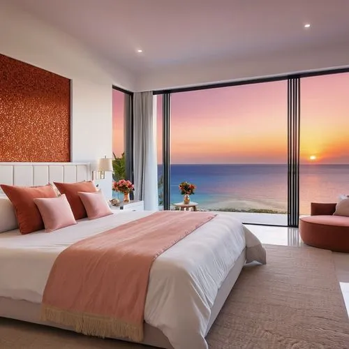 window with sea view,headboards,great room,ocean view,sleeping room,oceanview,Photography,General,Realistic