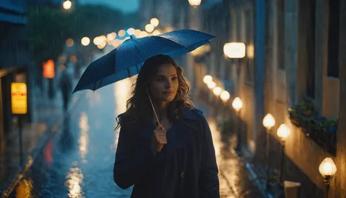 blue rain,in the rain,walking in the rain,umbrella,rainy,bokeh,light rain,blue jasmine,monsoon,rain,heavy rain,golden rain,raincoat,bokeh effect,blue hour,rainstorm,rainy day,romantic look,umbrellas,rain on window,Photography,General,Cinematic