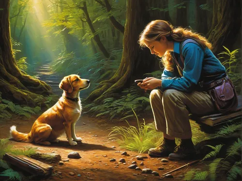 girl with dog,nova scotia duck tolling retriever,companion dog,boy and dog,service dogs,chesapeake bay retriever,sussex spaniel,golden retriver,service dog,irish terrier,leonberger,dog training,golden retriever,mans best friend,vizla,boykin spaniel,companionship,irish setter,bavarian mountain hound,welsh springer spaniel,Illustration,Realistic Fantasy,Realistic Fantasy 32