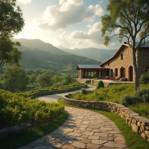 house in the mountains,house in mountains,home landscape,tulou,the cabin in the mountains,beautiful home,country estate,roof landscape,basque country,chalet,country house,landscaped,summer cottage,amanresorts,taliesin,dreamhouse,hobbiton,rockbridge,holiday villa,3d rendering,Photography,General,Realistic