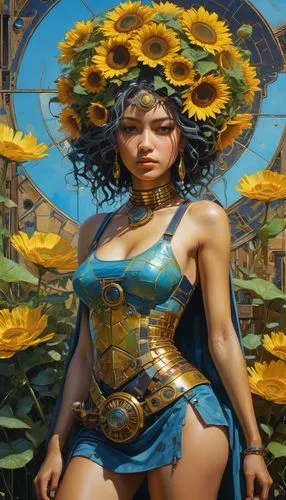 sunflowers in vase,sun flowers,sunflowers,sun flower,fantasy art,girl in flowers,sunflower,fantasy portrait,solar plexus chakra,pollinate,golden flowers,flora,sunflower field,fantasy picture,fantasy woman,pollen panties,fractals art,sunflower coloring,girl in the garden,girl in a wreath,Photography,Artistic Photography,Artistic Photography 05