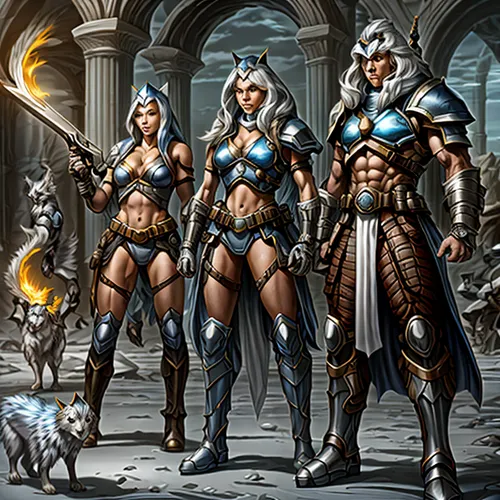 female warrior,massively multiplayer online role-playing game,aesulapian staff,storm troops,protectors,guards of the canyon,angels of the apocalypse,lancers,sterntaler,gladiators,4-cyl in series,heroic fantasy,warriors,6-cyl in series,crusader,guild,warrior woman,fantasy warrior,barbarian,game illustration