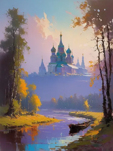 kremlin,the kremlin,saint basil's cathedral,monastery,fairytale castle,fairy tale castle,disney castle,basil's cathedral,petersburg,st petersburg,saintpetersburg,fantasy landscape,gold castle,russia,castle,water castle,autumn morning,saint petersburg,volga,peter-pavel's fortress,Conceptual Art,Sci-Fi,Sci-Fi 22