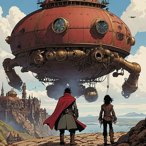 airship,airships,steamboy,steampunk,air ship,ghibli,sci fiction illustration,nihei,skyship,travelers,explorers,lagann,konietzko,studio ghibli,valerian,gas planet,filoni,concept art,dirigible,zeppelins,Illustration,Vector,Vector 04