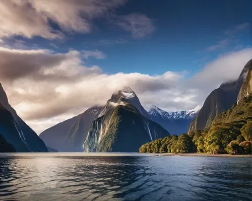 Milford Sound Fjord, New Zealand
,milford sound,new zealand,south island,nz,north island,newzealand nzd,tasmania,landscape photography,fjord,landscapes beautiful,mountain and sea,rippon,lower engadine