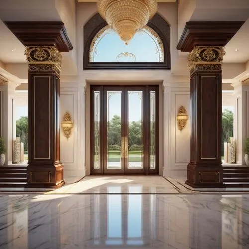 luxury home interior,hinged doors,emirates palace hotel,metallic door,architrave,doors,doorways,entrance hall,entranceways,the threshold of the house,entryway,3d rendering,penthouses,luxury property,door trim,foyer,hallway space,room door,entryways,entranceway,Conceptual Art,Sci-Fi,Sci-Fi 16