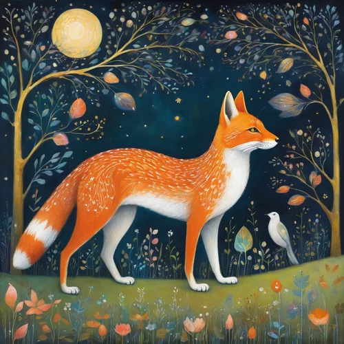 Illustrate a cute pixle art animal in a whimsical fantasy land.,garden-fox tail,a fox,fox and hare,fox,little fox,fox in the rain,red fox,child fox,foxes,christmas fox,watercolour fox,adorable fox,red