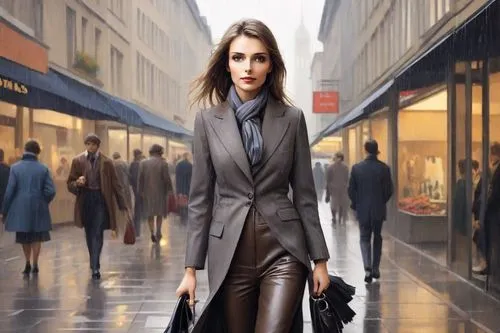 businesswoman,woman in menswear,business woman,bussiness woman,white-collar worker,business girl,woman walking,overcoat,businesswomen,black coat,business women,menswear for women,women fashion,woman shopping,sales person,women clothes,long coat,stock exchange broker,trench coat,businessperson,Digital Art,Poster