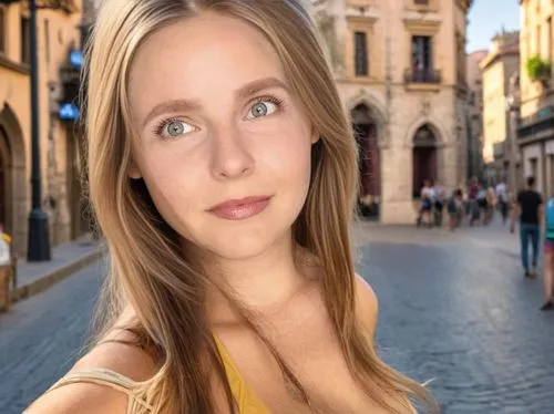 girl in a historic way,adobe photoshop,photoshop,rapunzel,cgi,swedish german,in photoshop,for photoshop,photo effect,photoshop school,mona lisa,photoshop creativity,cuba background,photo lens,hallia venezia,a girl with a camera,blonde woman,women's eyes,portrait background,gaudí,Female,Bow-shaped Hair,Youth adult,M,Confidence,Yoga Attire,Outdoor,Barcelona