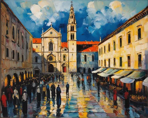 sibiu,dubrovnik city,dubrovnik,mikulov,český krumlov,czech budejovice,zagreb,cluj,cluj napoca,cluj - napoca,cluj-napoca,brno,krumlov,alba iulia,market place,krakow,poznan,church painting,hrvatska,dubrovnic,Art,Artistic Painting,Artistic Painting 37