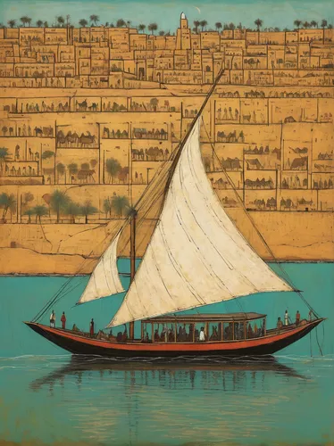 aswan,felucca,dhow,nile river,river nile,the cairo,lily of the nile,long-tail boat,boat landscape,dubai creek,caravel,water transportation,nile,fishing boats,sailing-boat,sailing boat,al arab,khokhloma painting,arabic background,sailing vessel,Art,Artistic Painting,Artistic Painting 49