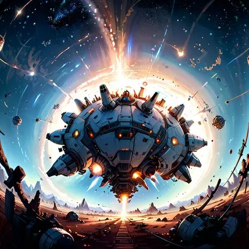 sci fiction illustration,cg artwork,asteroid,dreadnought,heliosphere,game illustration,little planet,valerian,gas planet,space art,starship,airships,asteroids,atlas,vulcania,spacecraft,battlecruiser,victory ship,airship,v838 monocerotis,Anime,Anime,Cartoon