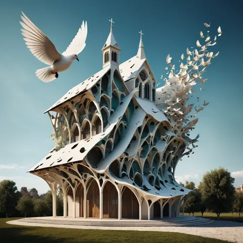 pigeon house,insect house,bird home,bird house,wooden church,doves of peace,bird kingdom,bird tower,birdhouse,house of prayer,bird bird kingdom,dove of peace,3d fantasy,birdhouses,bird cage,forest chapel,fractals art,fairy house,doves and pigeons,cubic house,Photography,Artistic Photography,Artistic Photography 05