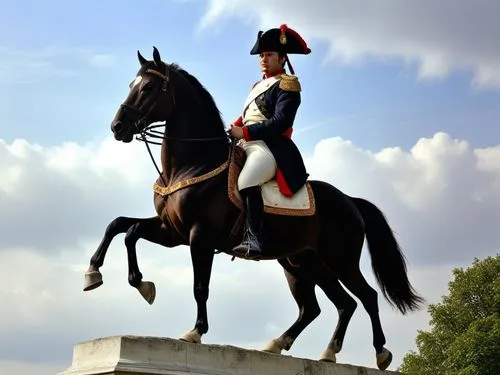 Napoléon 1er sur son cheval,the man is riding the horse that has two tails,victor emmanuel ii monument,equestrian statue,borodino,rochambeau,napoleon i,bonaparte