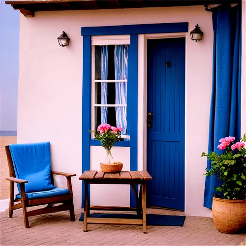 blue door,blue doors,greek island door,window with shutters,wooden shutters,sicily window,shutters,porch,front porch,doorsteps,sporades,burano island,provencal life,doorstep,xandros,alcoves,french windows,blue and white,blue painting,exterior decoration,Illustration,Paper based,Paper Based 29