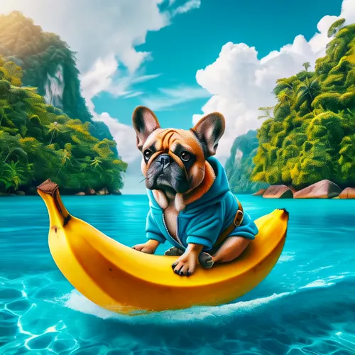 dog in the water,dog illustration,french bulldog blue,french bulldog,the french bulldog,french bulldogs,raft,raft guide,world digital painting,water dog,baby float,corgi,corgi-chihuahua,pineapple boat