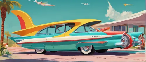 edsel bermuda,nash metropolitan,edsel,tail fins,edsel citation,cartoon car,retro car,edsel ranger,retro automobile,retro vehicle,chevrolet bel air,thunderbird,surfboat,buick y-job,muscle car cartoon,1957 chevrolet,hudson hornet,edsel corsair,car hop,edsel pacer,Illustration,Retro,Retro 12