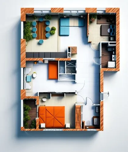 a house with furniture and orange cupboards in the shape of a house,floorplan home,an apartment,floorplans,floorplan,house floorplan,apartment house,Conceptual Art,Fantasy,Fantasy 16