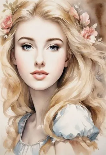 jessamine,fairy tale character,white rose snow queen,white lady,fantasy portrait,portrait background,fairy queen,eglantine,rosa 'the fairy,flower fairy,watercolor women accessory,blond girl,mystical portrait of a girl,portrait of a girl,young lady,rose flower illustration,alice,rapunzel,faery,romantic portrait