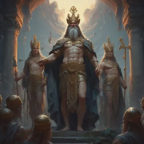 poseidon,mahabharata,patriarch,holy 3 kings,parashurama,aeneas,svara,god of the sea,idolatry,emperor,the coronation,enki,emperors,samudrala,polykleitos,rakshasas,karn,the ruler,magi,charlemagne,Conceptual Art,Fantasy,Fantasy 01