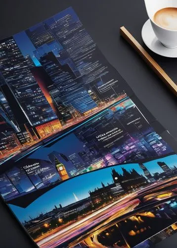 Modern architectural magazine, UK edition, coffee table book, glossy paper, vibrant color scheme, minimalist typography, clean layout, abstract shapes, 3D models, futuristic skyscrapers, luxurious vil