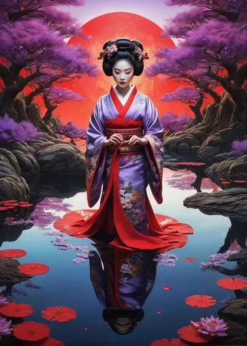 geisha girl,geisha,maiko,oiran,geiko,oriental painting,Conceptual Art,Daily,Daily 26