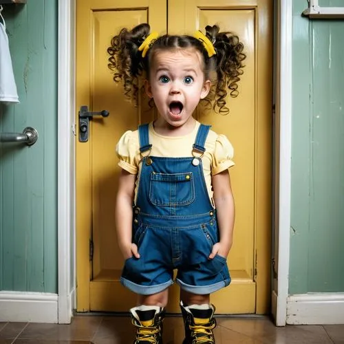 girl in overalls,dungarees,overalls,little yellow,little girl dresses,yellow jumpsuit,little girl,smiler,pinafore,childrenswear,photographing children,the little girl,door,cute baby,stoere,pippi longstocking,minion,young girl,in the door,children's photo shoot,Photography,General,Realistic