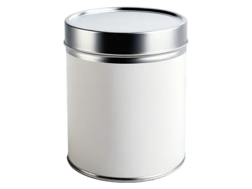 White paint can, metal lid, rounded body, reflective surface, studio lighting, shallow depth of field, soft focus, 3/4 composition, realistic texture, detailed label, metallic sheen, subtle shadow, is