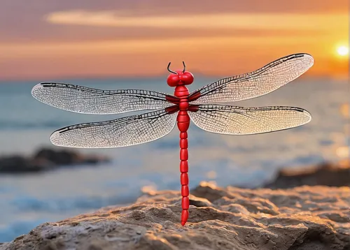 Imagine a red dragonfly dancing in the warm rays of a summer sunset.,red dragonfly,dragon-fly,dragonfly,spring dragonfly,trithemis annulata,dragonflies and damseflies,damselfly,red fly,dragonflies,coe