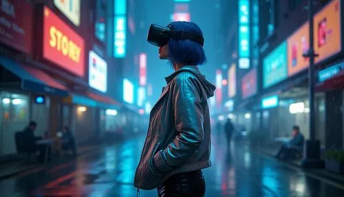 cyberpunk,synthetic,synth,akira,3d render,cinema 4d,kaneda,bladerunner,urban,vapor,pedestrian,neo,low poly,jacket,3d man,motoko,blue rain,cybercity,yusuke,protagonist,Photography,General,Realistic