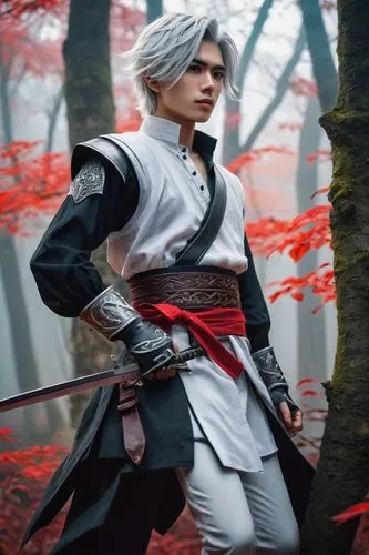 cosplay image,autumn background,male elf,monsoon banner,ren,swordsman,male character,witcher,tiber riven,ginko,inari,japanese sakura background,samurai,cosplayer,forest background,kado,hwachae,cosplay,guilinggao,archer,Photography,Documentary Photography,Documentary Photography 27