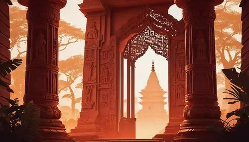 mihrab,portal,gateway,travel poster,entrada,iron gate,ayodhya,victory gate,archway,hall of the fallen,pillars,mandir,khandaq,pillar,pillar of fire,sanatana,conclave,diwali wallpaper,diwali background,frame border illustration,Unique,Paper Cuts,Paper Cuts 05