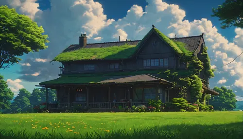 little house,studio ghibli,lonely house,dreamhouse,ghibli,home landscape,house in the forest,weatherboarded,summer cottage,wooden house,beautiful home,sylvania,small house,country cottage,witch's house,cottage,house silhouette,forest house,country house,ancient house,Photography,General,Fantasy