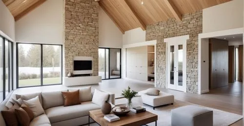 wooden beams,luxury home interior,contemporary decor,modern living room,interior modern design,family room,Photography,General,Realistic