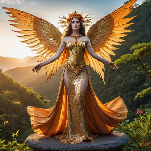 archangel,fire angel,dawnstar,zauriel,angel statue,aureum,Photography,General,Realistic