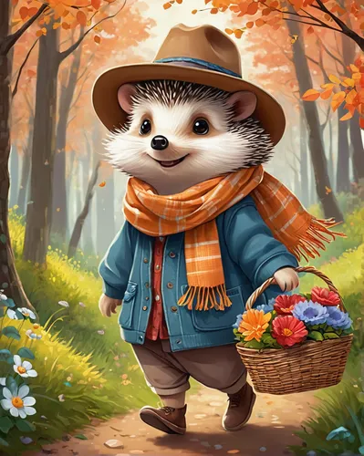 common opossum,virginia opossum,amur hedgehog,hedgehog,opossum,badger,ferret,hedgehog child,squirell,raccoon,autumn theme,domesticated hedgehog,north american raccoon,rocket raccoon,autumn background,young hedgehog,mustelid,farmer in the woods,autumn icon,splinter,Illustration,Japanese style,Japanese Style 04