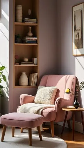 pink chair,danish furniture,soft furniture,ekornes,vitra,gold-pink earthy colors,Photography,Fashion Photography,Fashion Photography 08