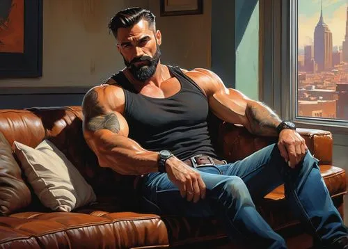 sandow,wightman,logan,man on a bench,muscle icon,batista,namor,jasinski,barret,artemus,chippendale,xanatos,mackenroth,gianaris,hannegan,laktionov,edge muscle,jackman,konstantinos,italian painter,Conceptual Art,Oil color,Oil Color 04