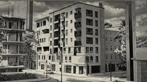 Two men sitting face to face drinking tea,habitat 67,condominia,appartment building,docomomo,plattenbau,habitaciones,new housing development,arkitekter,condos,inmobiliaria,kimmelman,condominium,1955 m