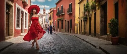 caminando por una calle antigua ,flamenca,man in red dress,girl in a long dress,flamenco,lady in red,woman walking,burano,girl walking away,girl in red dress,girl in a long dress from the back,burano 