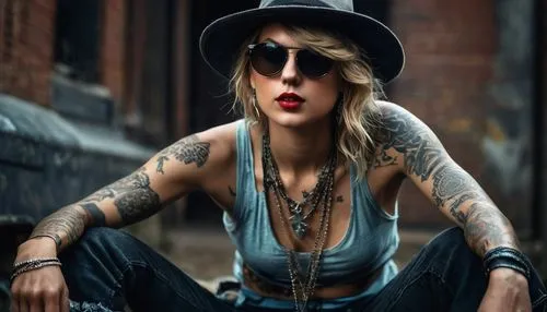 tattoo girl,leather hat,biker,smoking girl,vintage woman,the hat-female,vintage girl,tattoos,portrait photographers,portrait photography,beatnik,hat retro,bowler hat,girl smoke cigarette,hat vintage,retro woman,femme fatale,women fashion,girl wearing hat,alley cat,Photography,General,Fantasy